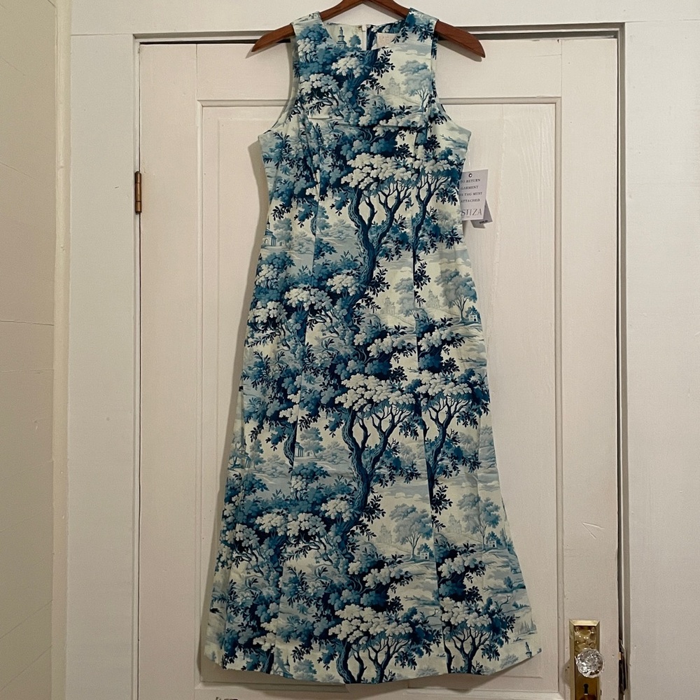 New Mestiza New York Louisa Sleeveless Toile Print Midi Dress size 6 - Picture 6 of 12